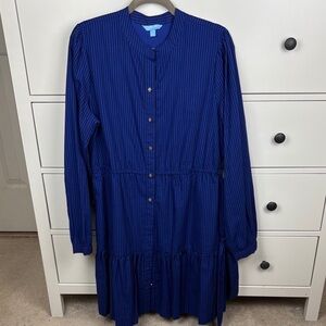 NWT Draper James RSVP Button Front Shirt Dress with Belt - L